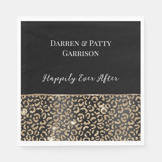 Gouden zwarte luipaard servet (Voorkant)