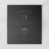 Gouden Zwarte Maan bruiloft Plaatskaartje (Buitenkant ongevouwen)