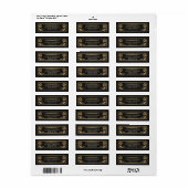 Gouden Zwarte Middeleeuwse Fantasy Zwaard Huwelijk Etiket (Full Sheet)