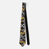 Gouden Zwarte Moderne Abstracte Heren Halsband Stropdas (Voorkant)