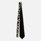 Gouden Zwarte Moderne Abstracte Heren Halsband Stropdas (Achterkant)