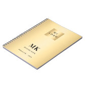 Gouden zwarte monogram initiaal bedrijf notitieboek (Linkerzijde)