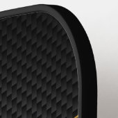 Gouden Zwarte Nep-Koolstof Monogram Pickleball Pad Paddle (Links Detail)