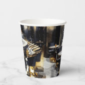 Gouden zwarte Night Club Feest Bruids Bruiloft Papieren Bekers (Achterkant)