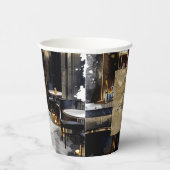 Gouden zwarte Night Club Feest Bruids Bruiloft Papieren Bekers (Rechts)