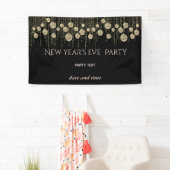 Gouden zwarte oudejaarsfeest oogverblindende luxe spandoek (Insitu)