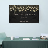 Gouden zwarte oudejaarsfeest oogverblindende luxe spandoek (Beurs)