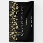 Gouden zwarte oudejaarsfeest oogverblindende luxe spandoek (Verticaal)