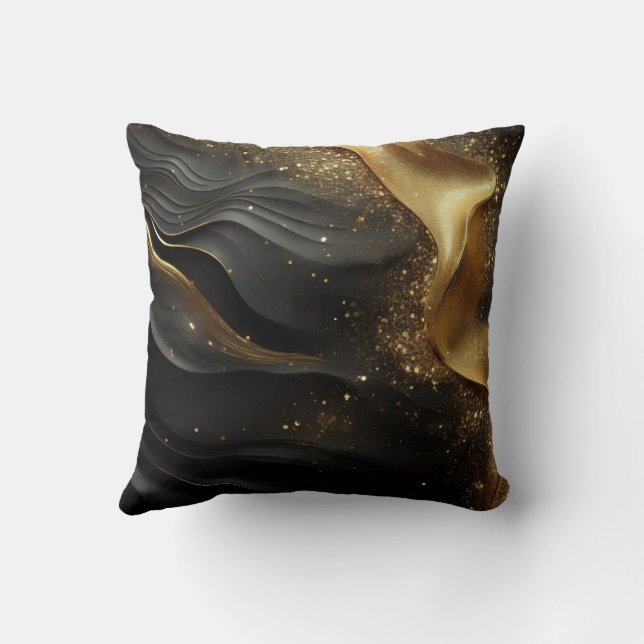 Gouden Zwarte Prinkle Kussen (Achterkant)
