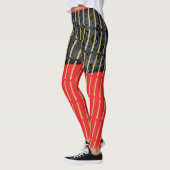 Gouden Zwarte Rode Mix-up Moderne Design Legging (Links)