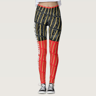Gouden Zwarte Rode Mix-up Moderne Design Legging