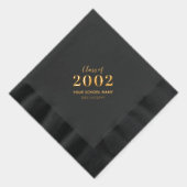 Gouden zwarte schoolklas reünie jaar folie servetten (Rechts)