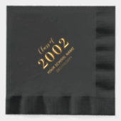 Gouden zwarte schoolklas reünie jaar folie servetten (Voorkant)