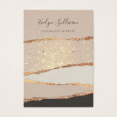 Gouden zwarte shimmer papier oorbel display kaart (Voorkant)