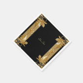 Gouden Zwarte Sierlijke Bloemenservetten Servet (Hoek)