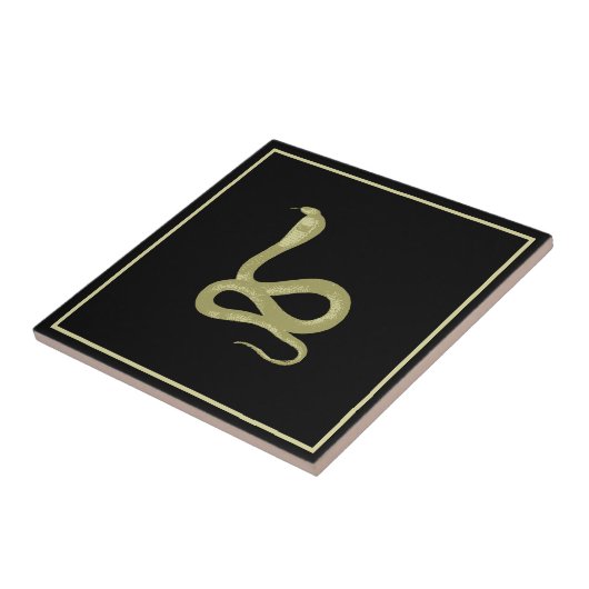Gouden & Zwarte Slang Tegeltje (Zijkant)