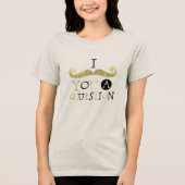 Gouden Zwarte Snor Tri-Blend Shirt (Voorkant)