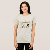 Gouden Zwarte Snor Tri-Blend Shirt (Voorkant volledig)