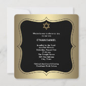Gouden Zwarte Ster van David Bar Mitswa Kaart (Voorkant)