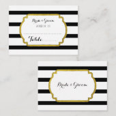 Gouden Zwarte Streep Bruiloft Tafel Plaats Kaart Plaatskaartje (Voorkant / Achterkant)