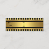 Gouden Zwarte Streep Skinny Mini Visitekaartje (Achterkant)