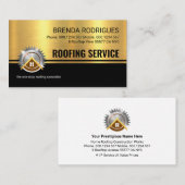 Gouden zwarte strepen dakbedekking bouwers visitekaartje (Voorkant / Achterkant)
