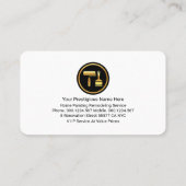 Gouden Zwarte Strepen Roller Paint Brush Visitekaartje (Achterkant)