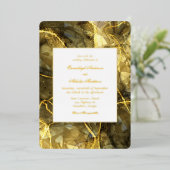 Gouden Zwarte Topaas Edelsteen bruiloft Folie Uitnodiging (Staand Voorkant)