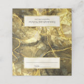 Gouden Zwarte Topaas Edelsteen Gesneden Huwelijk Plaatskaartje (Buitenkant ongevouwen)