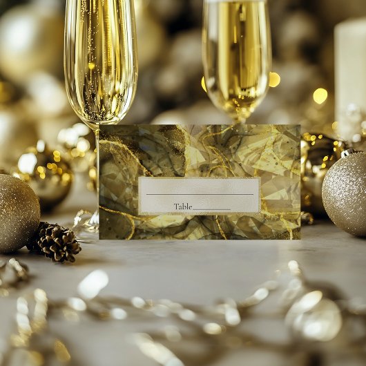 Gouden Zwarte Topaas Edelsteen Gesneden Huwelijk Plaatskaartje