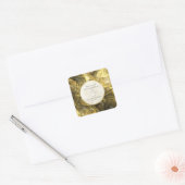 Gouden Zwarte Topaas Edelsteen Illusie Trouwen Vierkante Sticker (Envelop)