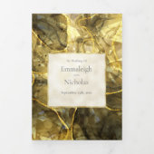 Gouden Zwarte Topaas Edelsteen Trouwprogramma's Drieluik Programma (Cover)