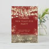 Gouden zwarte touwtjes lichten oudejaarsavond aan kaart (Staand voorkant)