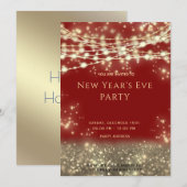 Gouden zwarte touwtjes lichten oudejaarsavond aan kaart (Voorkant / Achterkant)