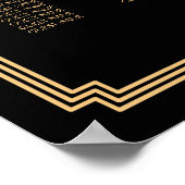 Gouden zwarte trouwstoelindeling poster 18x24 (Hoek)