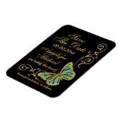 Gouden zwarte vlinder bruiloft magneet (Linkerzijde)