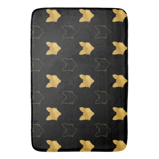 Gouden zwarte vossen badmat (Voorkant Verticaal)