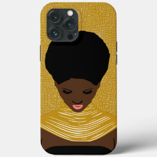 gouden zwarte vrouw die naar beneden kijkt   Ketti Case-Mate iPhone Case