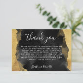 Gouden Zwarte Waterverf Bat Bar Mitzvah Bedankkaart (Staand voorkant)