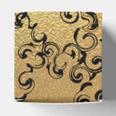 Gouden zwarte wervelende gotische bruiloft bedankdoosjes (Bovenkant)