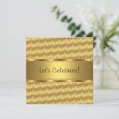 Gouden Zwarte Witte Kussens Feest Uitnodiging (Staand voorkant)