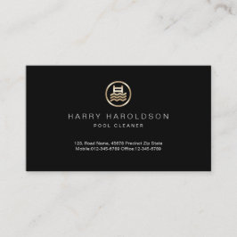 Gouden Zwembad Icon Pool Cleaner Visitekaartje