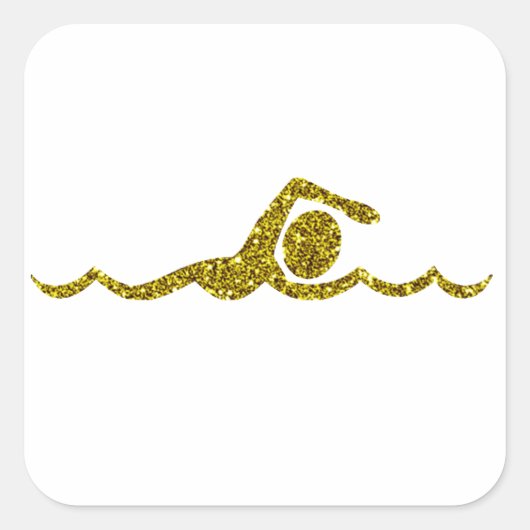 Gouden Zwemmen Sticker (Voorkant)