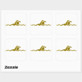 Gouden Zwemmen Sticker (Vel)