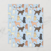 goudendoedel patroon in blauw (Voorkant / Achterkant)