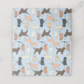 goudendoedel patroon in blauw plaatskaartje (Buitenkant ongevouwen)