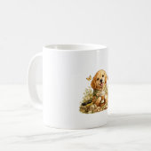 Goudendoodle Bloemen Mok (Voorkant links)
