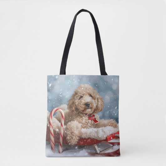 Goudendoodle Hond Kerst Feestelijk Tote Bag (Voorkant)