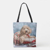 Goudendoodle Hond Kerst Feestelijk Tote Bag (Achterkant)