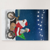 Goudendoodle hond Kerstman Legpuzzel (Horizontaal)